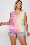 Tie Dye Tank With Studded Detail, Loose Fit, Easy Casual Wear