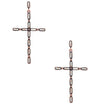 Multi Stone Pattern Cross Metal Earring