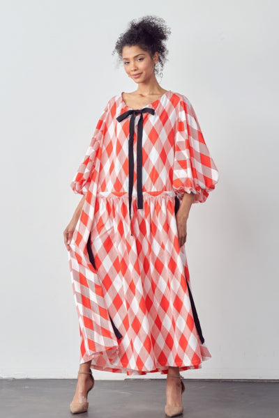 Balloon Sleeves Very Over Fit Pocketed Dress