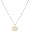 Fashion Pearl Wraps Hexagon Pendant Necklace