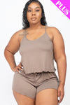 Plus Size Cami Top And Shorts Set