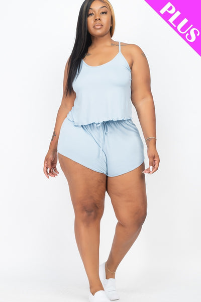 Plus Size Cami Top And Shorts Set