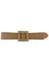 Fashion Square Straw Buckle Belt