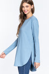 Long Slv Side Slit French Terry Tunic