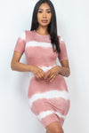 Stripe Tie-dye Printed Midi Dress