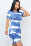 Stripe Tie-dye Printed Midi Dress