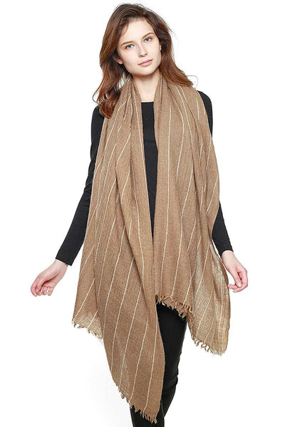 Wool Blend Stitch Lined Long Scarf