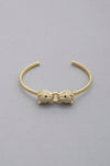 Double Leopard Head Metal Bangle Bracelet