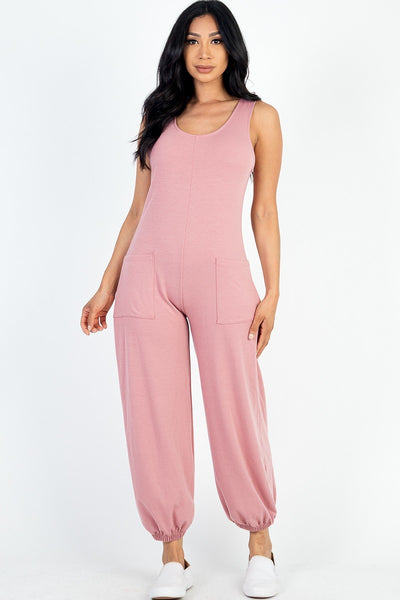 Casual Solid French Jumpsuit