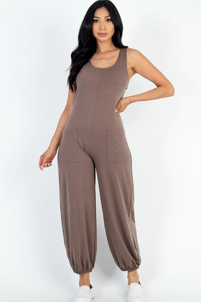 Casual Solid French Jumpsuit