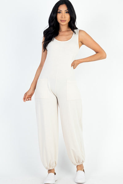 Casual Solid French Jumpsuit