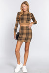 Check Jacquard Sweater Mini Skirt