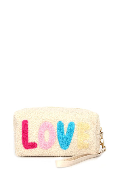 Faux Fur Love Pouch W/wristlet