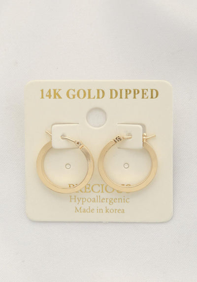 Square Edge 14k Gold Dipped Hoop Earring