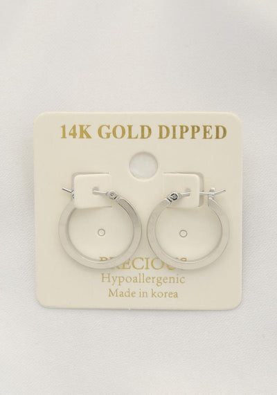 Square Edge 14k Gold Dipped Hoop Earring