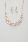 Leaf Pattern Pearl Crystal Necklace