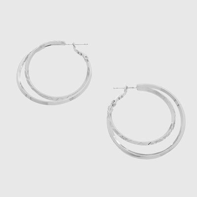 Metal Double Hoop Earring