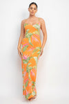 Scoop Tropical Print Maxi Dress