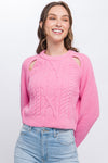 Knit Pullover Sweater With Cold Shoulder Detail