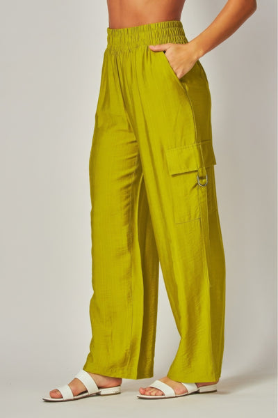 Linen Wide Leg Cargo Pants