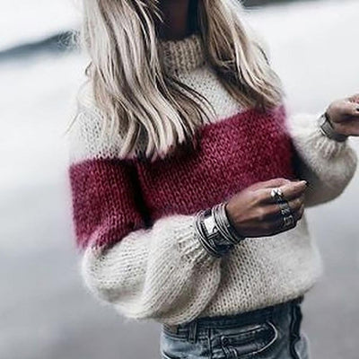 Patchwork Loose Knitted Sweater