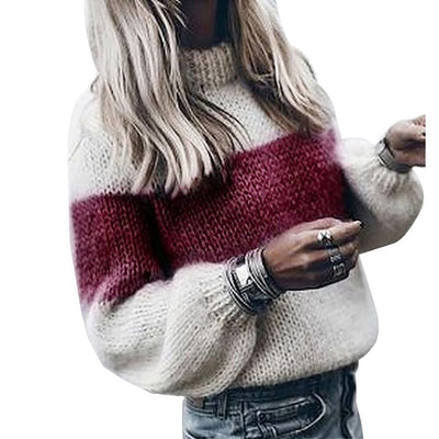 Patchwork Loose Knitted Sweater